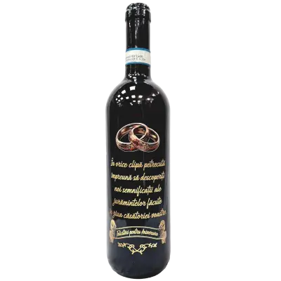 Felicitari pentru aniversare, vin rosu cabernet sauvignon, demisec, 750ml, 13.5% alcool